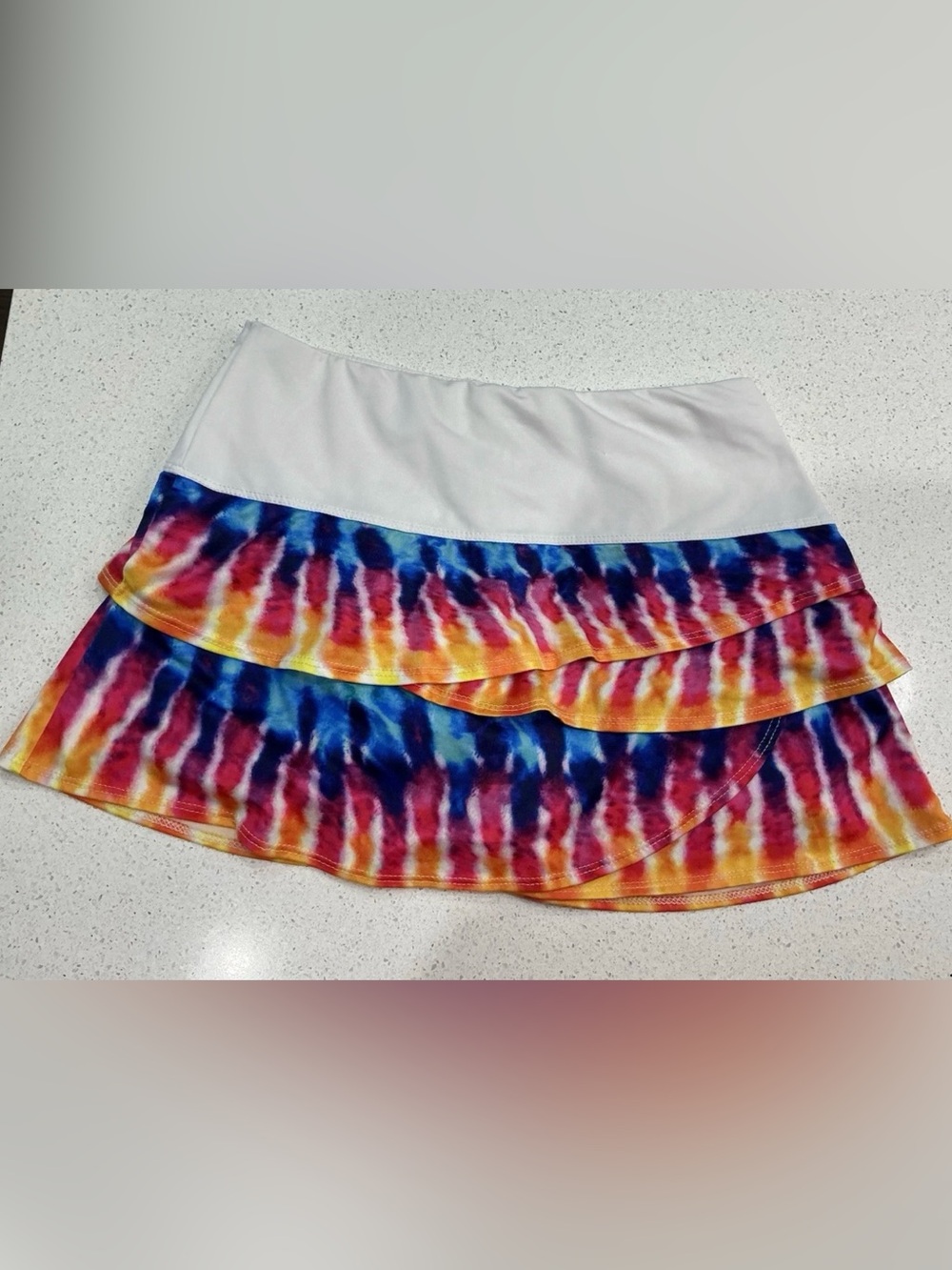 Lucky In Love Womens Layered Tie Dye Golf Skort Athletic Small (4-6)